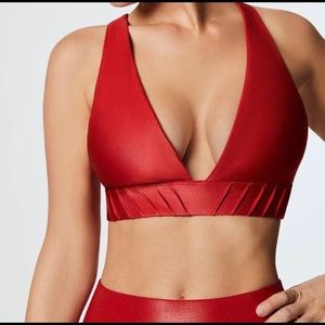 EUC Carbon38 Glossy Cross Back Bra - Carbon Red - Size L - RARE